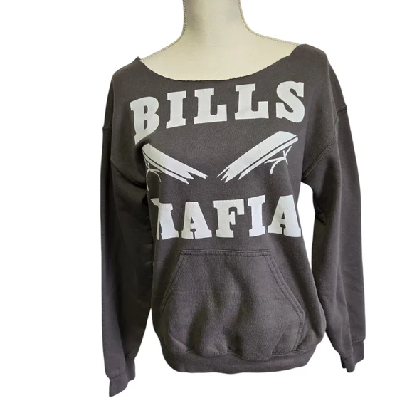 Gray Buffalo Bills Mafia Table Breaking Sweatshirt - Picture 1 of 7